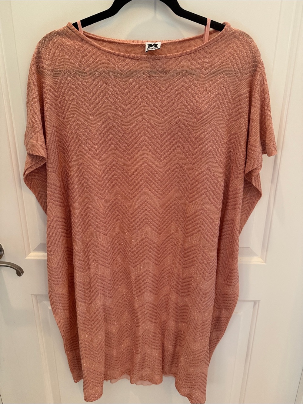 Missoni Shimmery Dusty Rose Chevron Kaftan Tunic